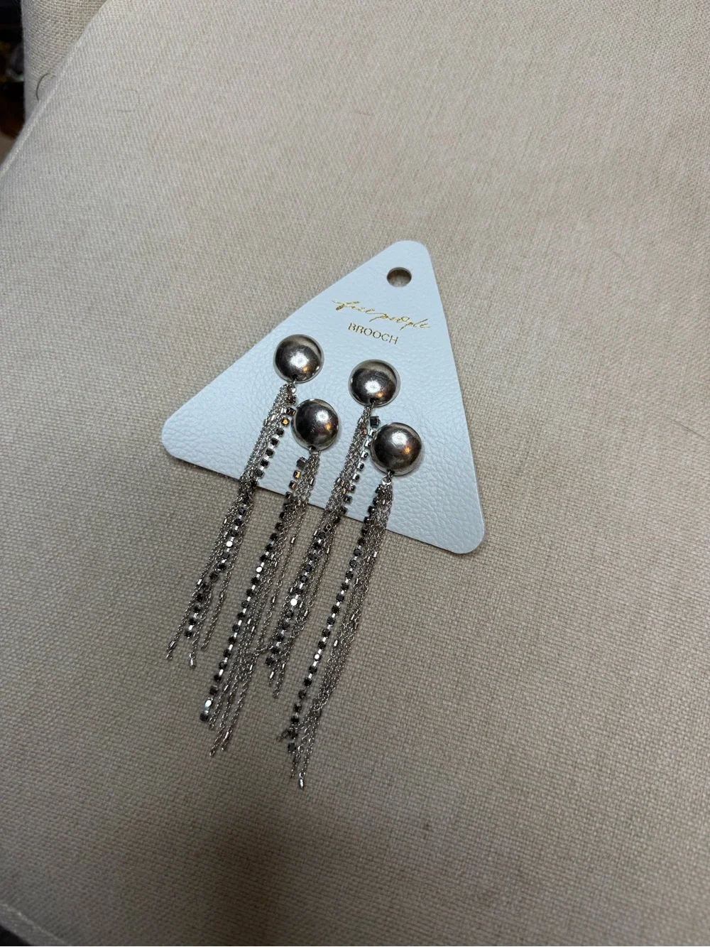Free People Brandy Fringe Pin Set Silver NWT